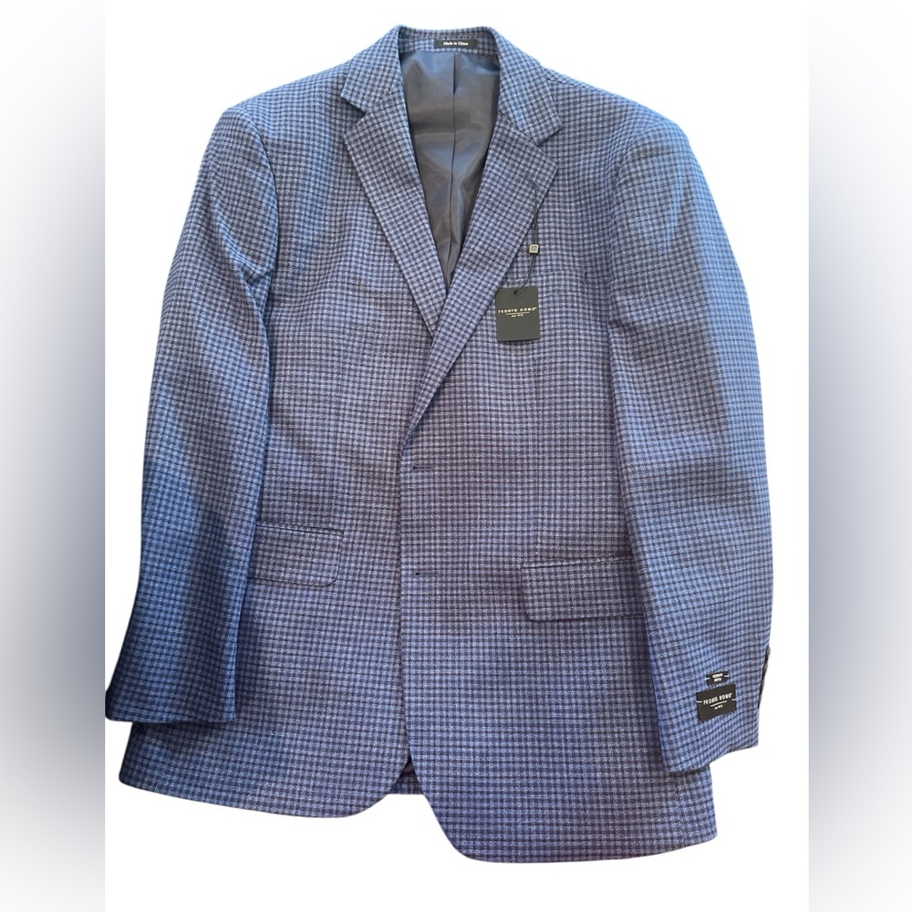 Pronto Uomo Blue Houndstooth Blazer NWT